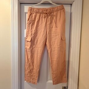 GAP Mid Rise Linen Blend Cargo Easy Pant Size M